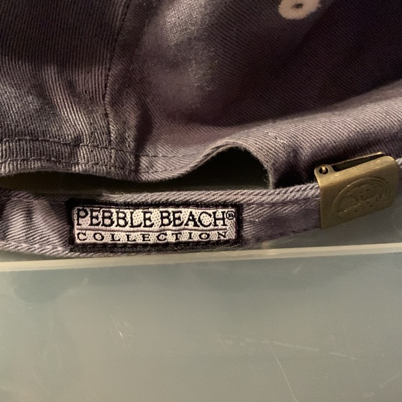 Pebble beach ball cap slate colored embroidered pebble beach trim around bill - Picture 5 of 5